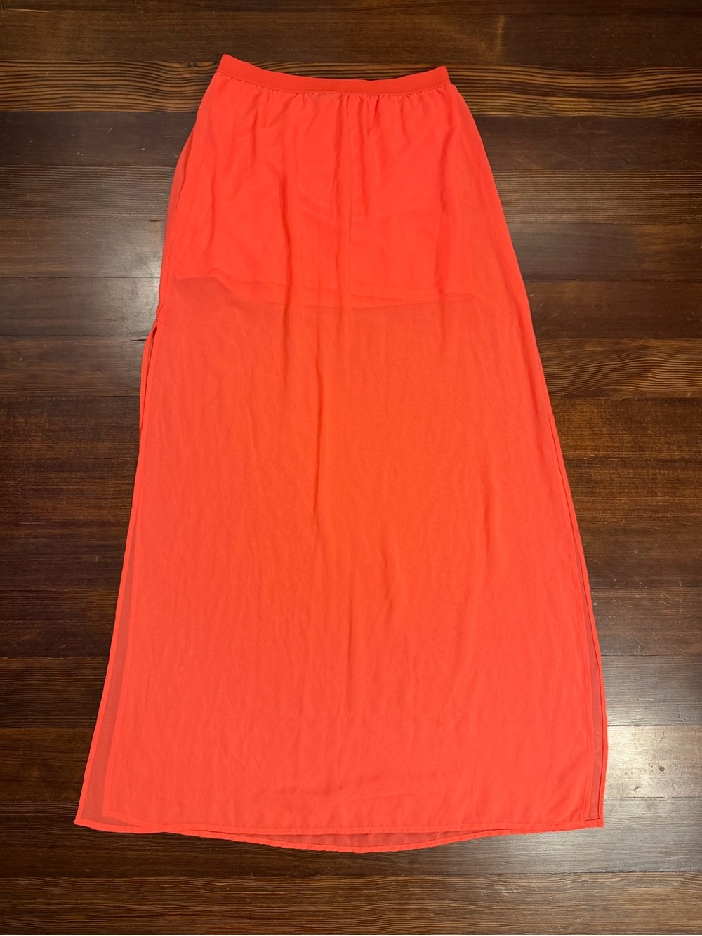 Coach Coral Maxi Skirt with Sheer Overlay
